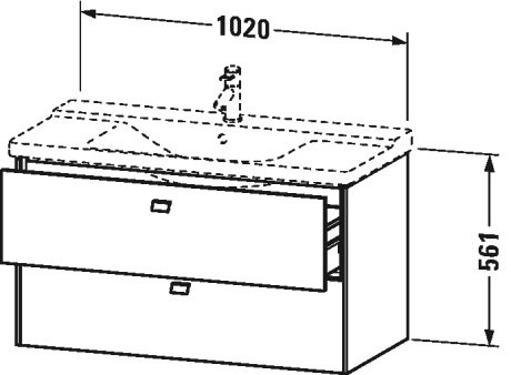 BR412201818 Brioso Тумбочка подвесная Белый матовый, декор Duravit - Вид №1