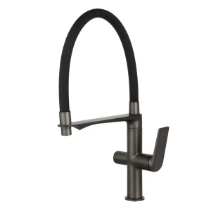 Смеситель для кухни Osgard Nora гибкий излив 19.6 см цвет вороненая сталь