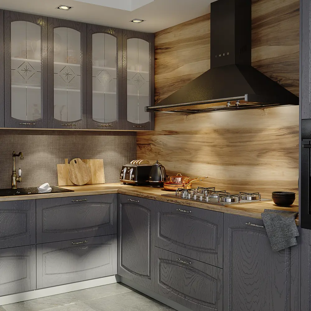 Фасад для кухонного шкафа Петергоф грей 14.7x102.1 см Delinia ID МДФ цвет графит STLM-2176052 - Вид №7