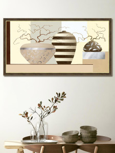 92707472 Картина в раме "Коричневые ветки 1" 50/100 см, GRMY 17060 STLM-0536218 GRAFIS-ART