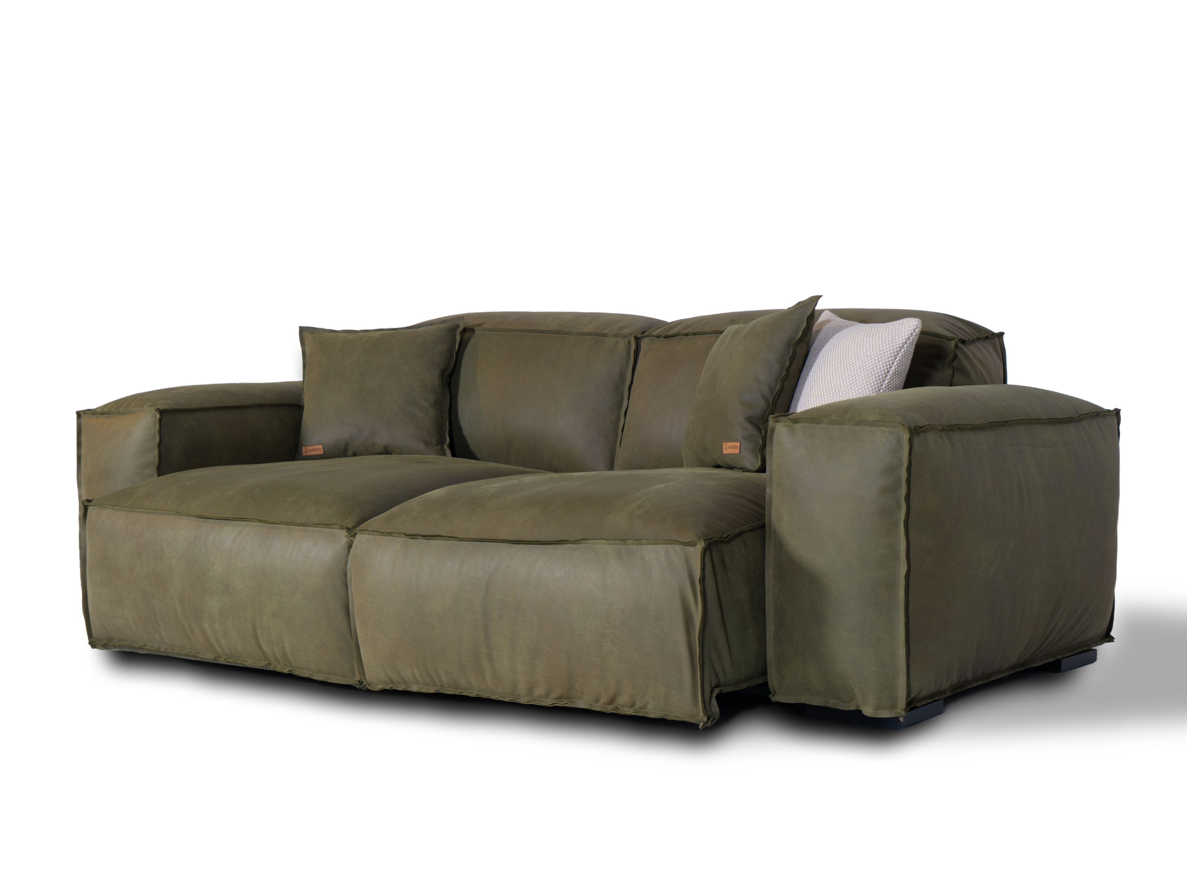 2-местный секционный диван из кожи с эффектом старения Mantellassi 1926 Placido ARCH-00074951 - Вид №4