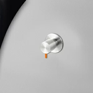 Запорный вентиль глянцевая сталь с оранжевой ручкой Toki Radomonte TKI50CIL24