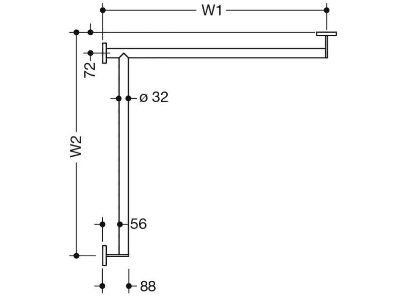 900.35.1S2XA Поручни для душа и ванны, специальные длины HEWI Greifen  - Вид №1