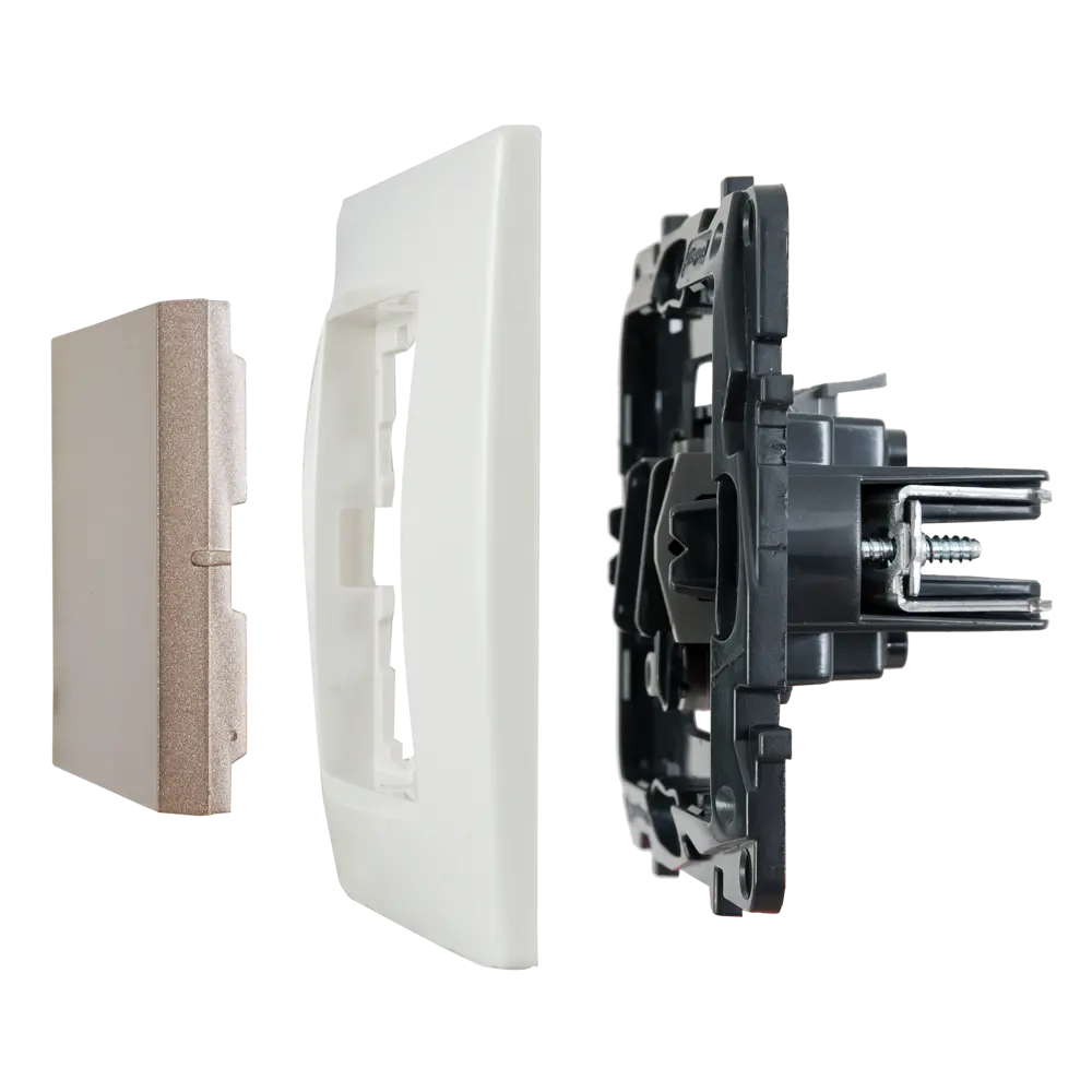 Выключатель одноклавишный - Legrand Structura - 10А 250В безвинтовые зажимы - шампань 82064602 STLM-2136254  - Вид №5