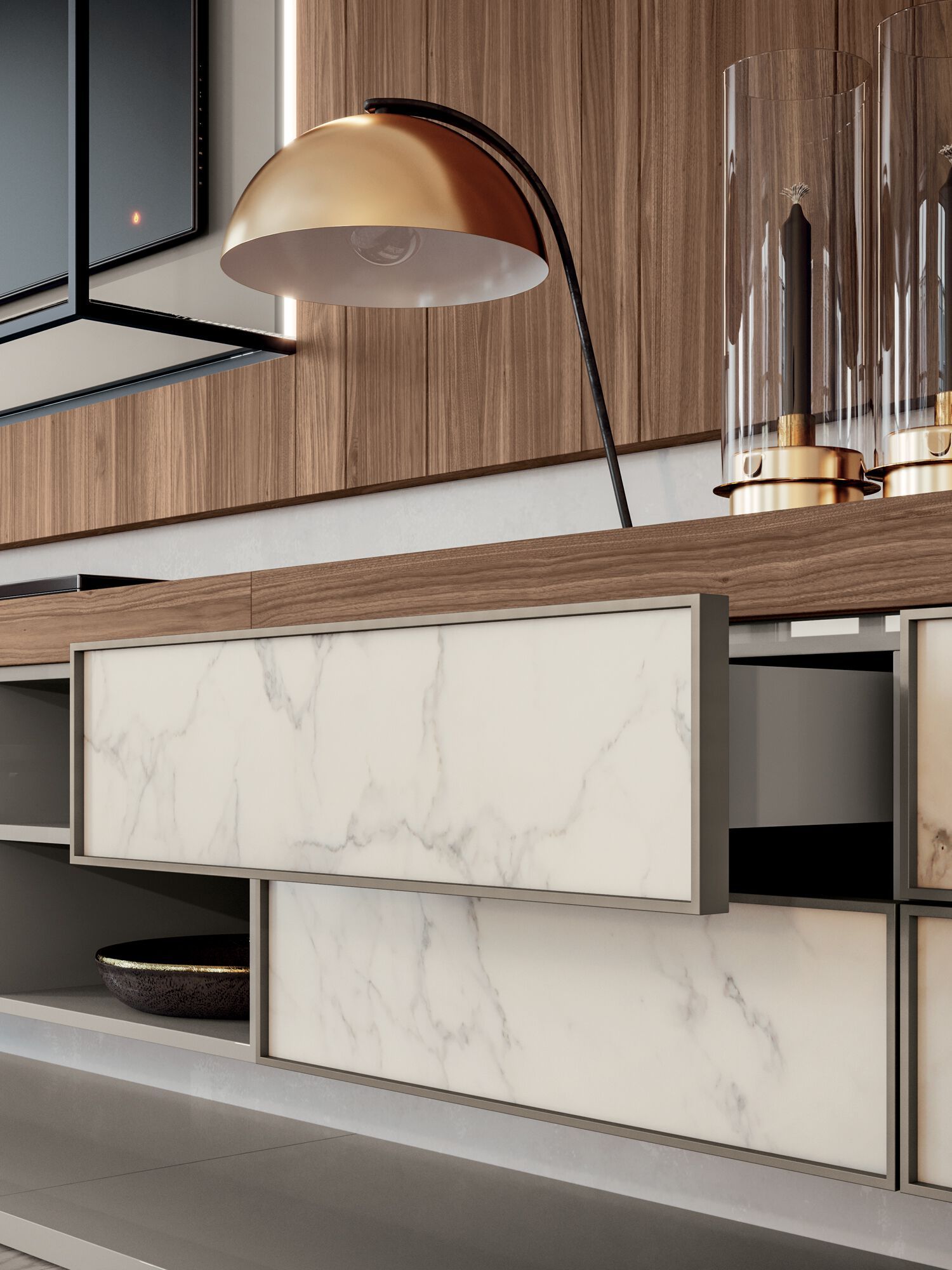 Модульная оборудованная стена со встроенным освещением Kico Living Systems ARCH-00061447 - Вид №1