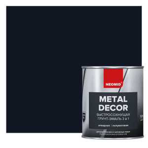 90563820 Грунт-эмаль 3в1 по ржавчине METAL DECOR быстросохнущая полуматовая 0.9 л черный STLM-0284695 NEOMID
