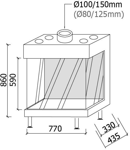 Metalfire Закрытый трехсторонний газовый камин Avenue plus sun-id-1502081 - Вид №1