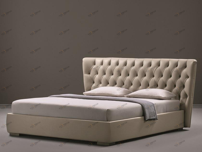 Bodema Двуспальная кровать из кожи с тафтинговым изголовьем sun-id-1438877