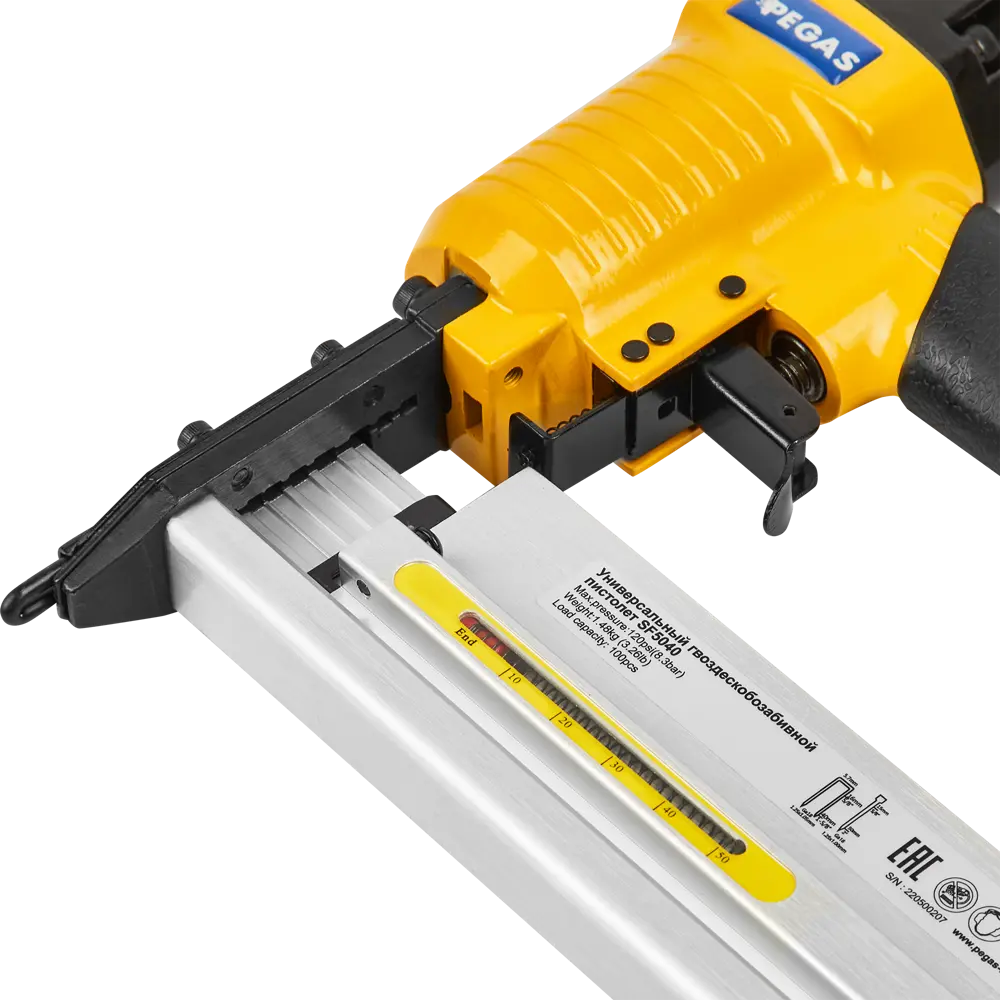 Степлер пневматический Pegas Pneumatic SF5040 тип скоб 18GA 16-40 мм STLM-2041902 - Вид №3