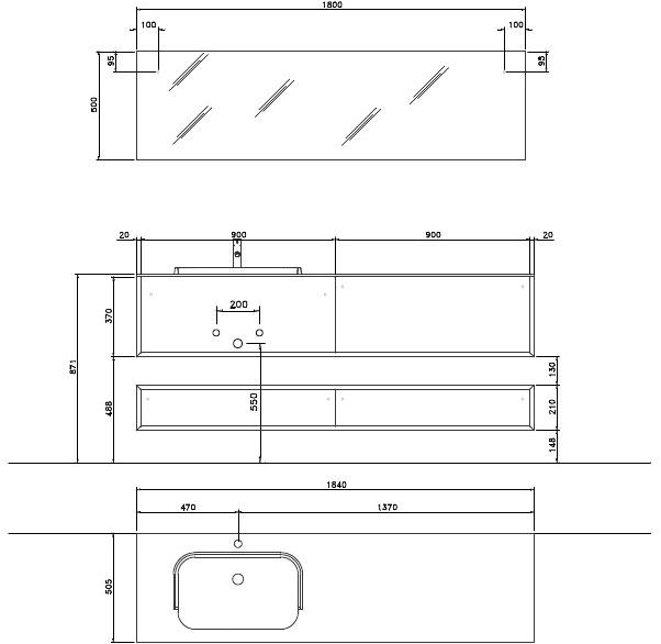 NOVELLO Подвесная тумба под умывальник из hpl с зеркалом Libera 3d sun-id-1431551 - Вид №2