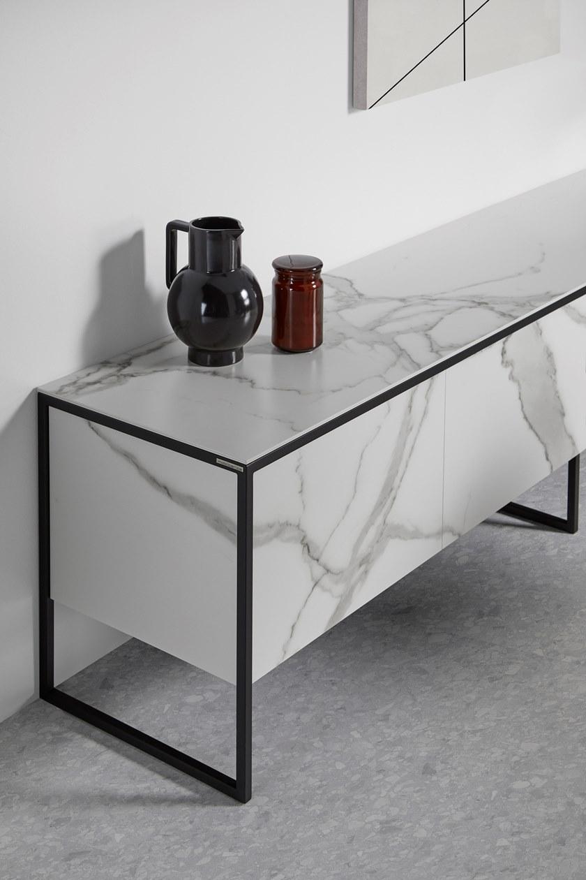 MOBLIBERICA Невысокая керамическая тумба под ТВ с распашными дверцами Terra sun-id-1349132 - Вид №2