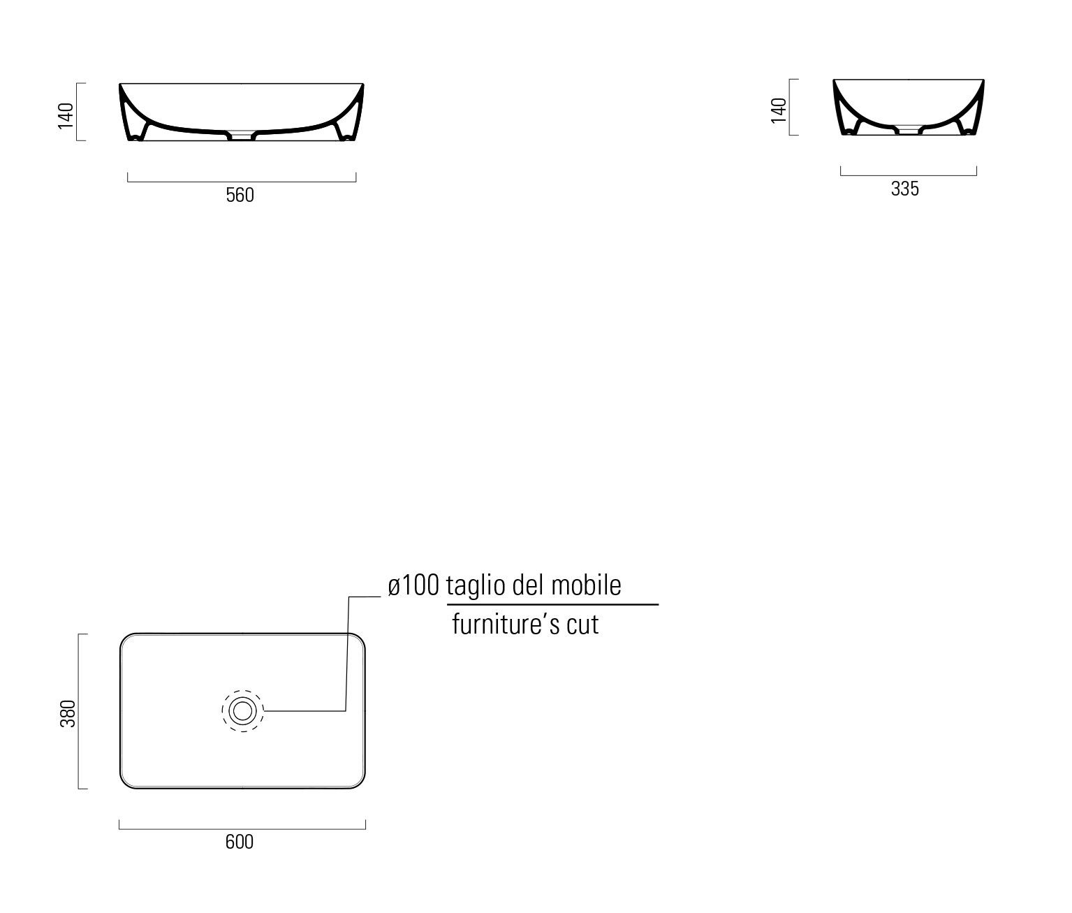 Керамическая прямоугольная столешница GSI ceramica Color Elements ARCH-00064518 - Вид №6