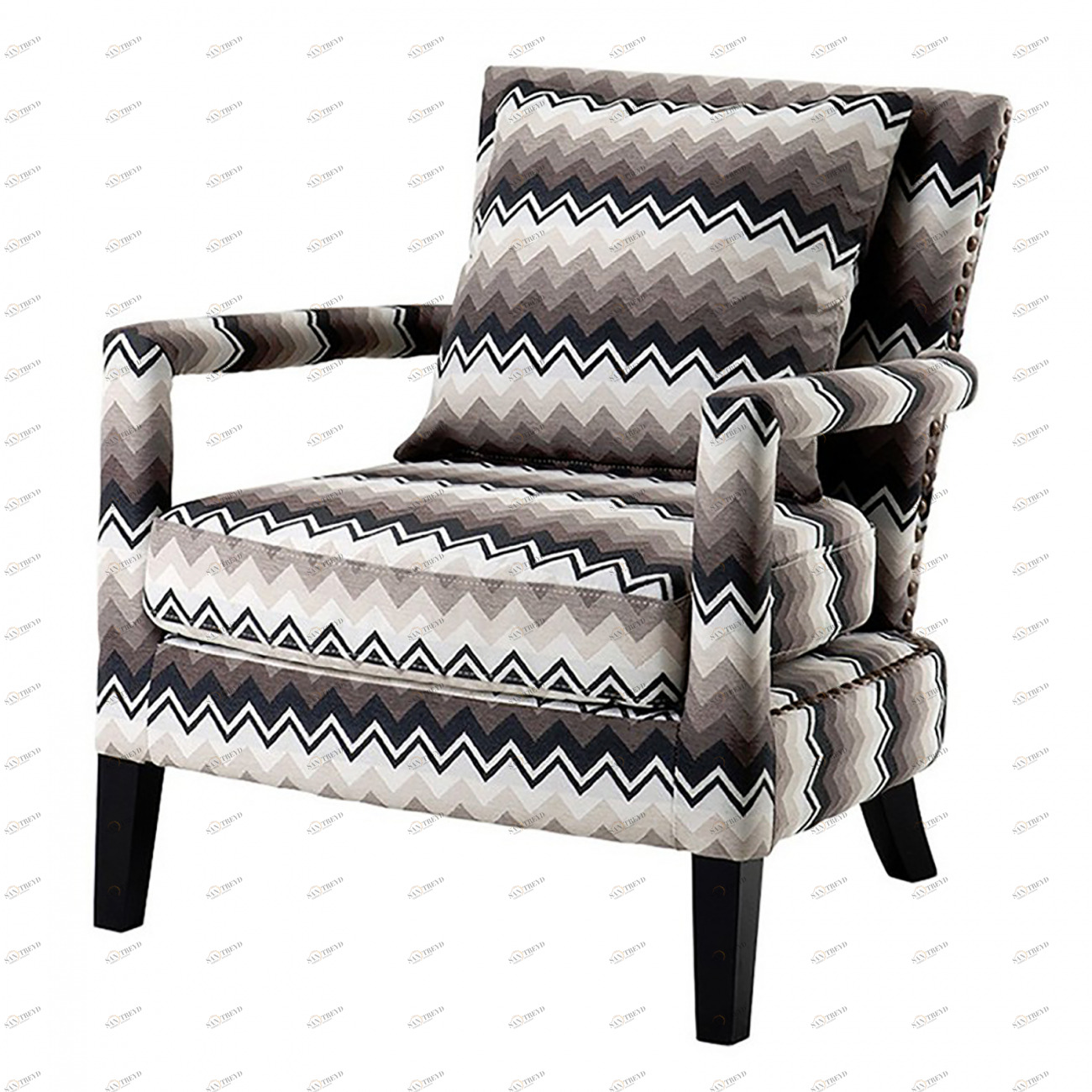 Кресло Gregory от Eichholtz черное с принтом EICHHOLTZ ДИЗАЙНЕРСКИЕ, EICHHOLTZ 062212 Принт;черный;белый 