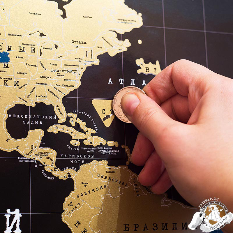 0614 Карта мира true map черная BadLab  - Вид №8