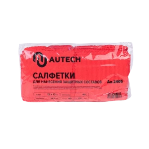 91363076 Салфетка Autech Au-2405 12x12 см микрофибра цвет красный 50 шт STLM-1073637