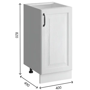 91609771 Напольный шкаф Bvmebel Romeo 40x82x47 см фасад МДФ цвет белый дуб STLM-1458409