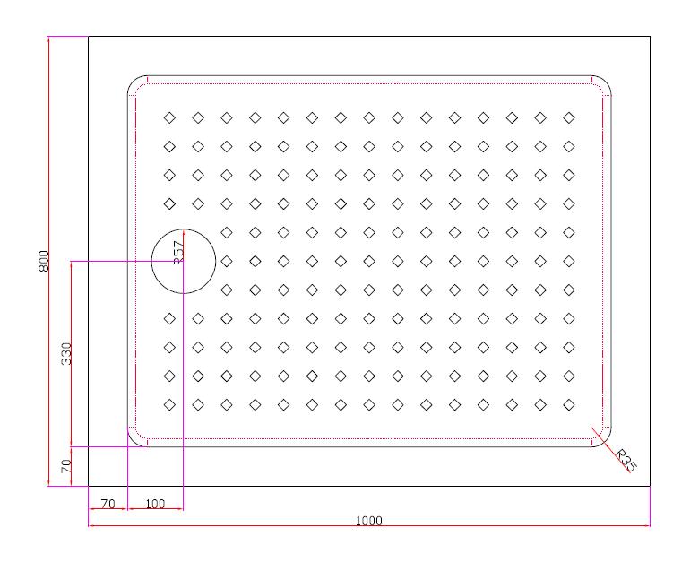 Акриловый поддон CEZARES TRAY-A-AH-100/80-15-W  - Вид №1
