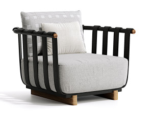 Тканевое садовое кресло с подлокотниками