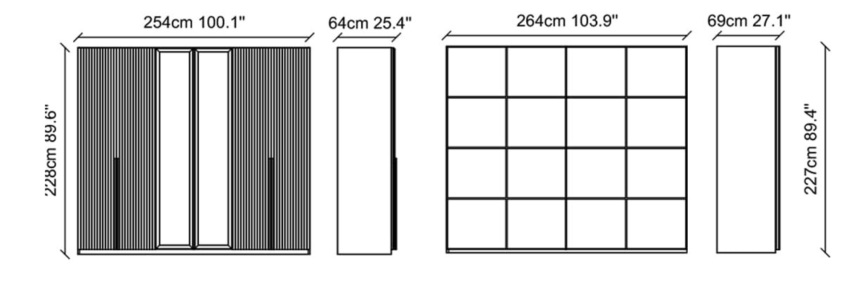 Деревянная секционная гардеробная NDESIGN румяна ARCH-00129035 - Вид №3