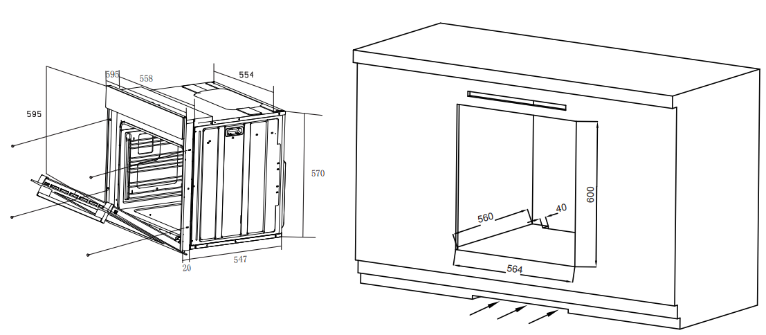 9296782 Электрический духовой шкаф CANDY COXP08LTSB черный STDN-0122129 - Вид №6