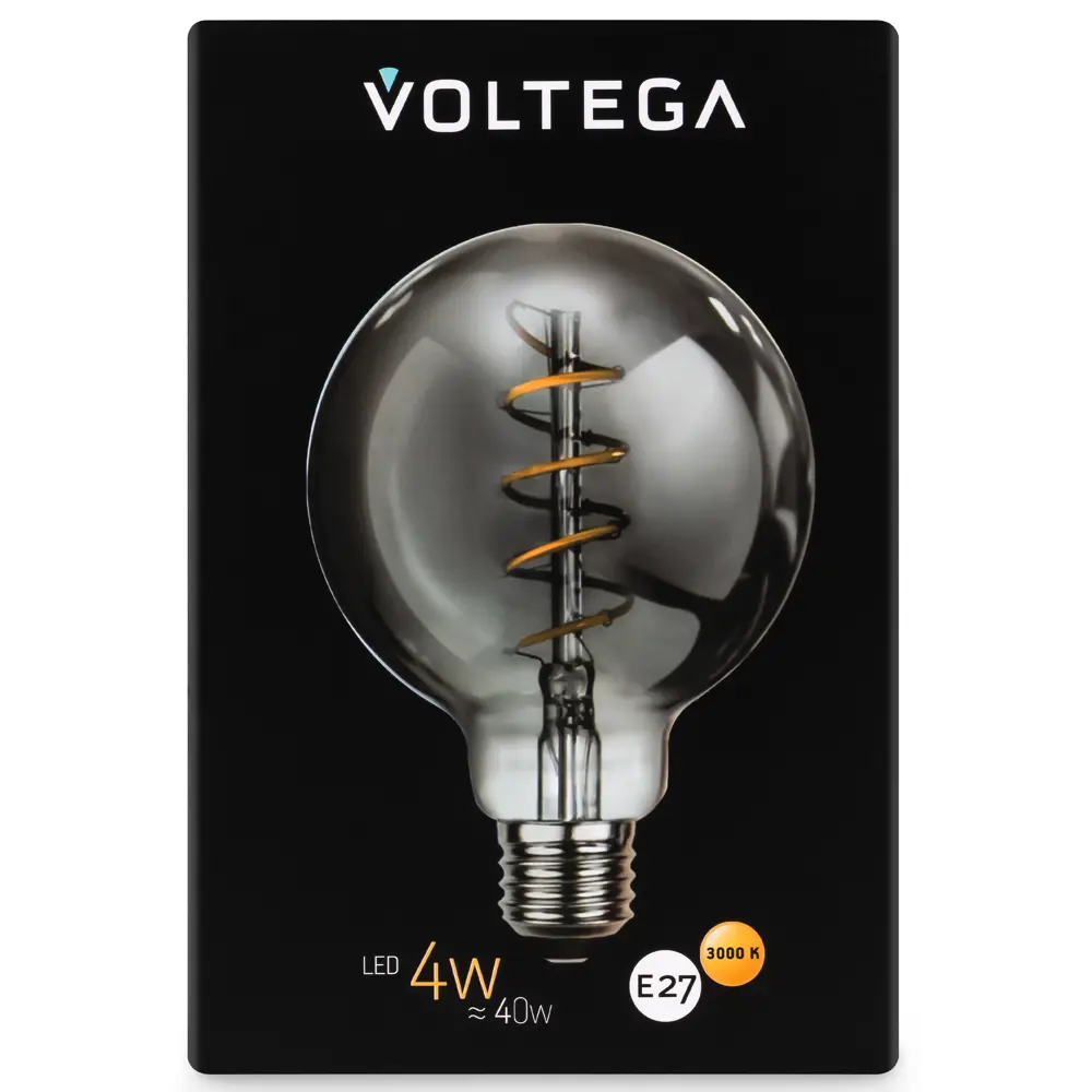 Декоративная филаментная лампа Voltega G125 дымчатая 4Вт E27 ретро-стиль 89345994 STLM-0932963 - Вид №3