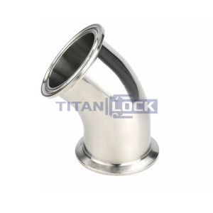 Отвод под Clamp 45 градусов, DN 65, нерж. сталь 316, TLCB65/45SS TITAN LOCK