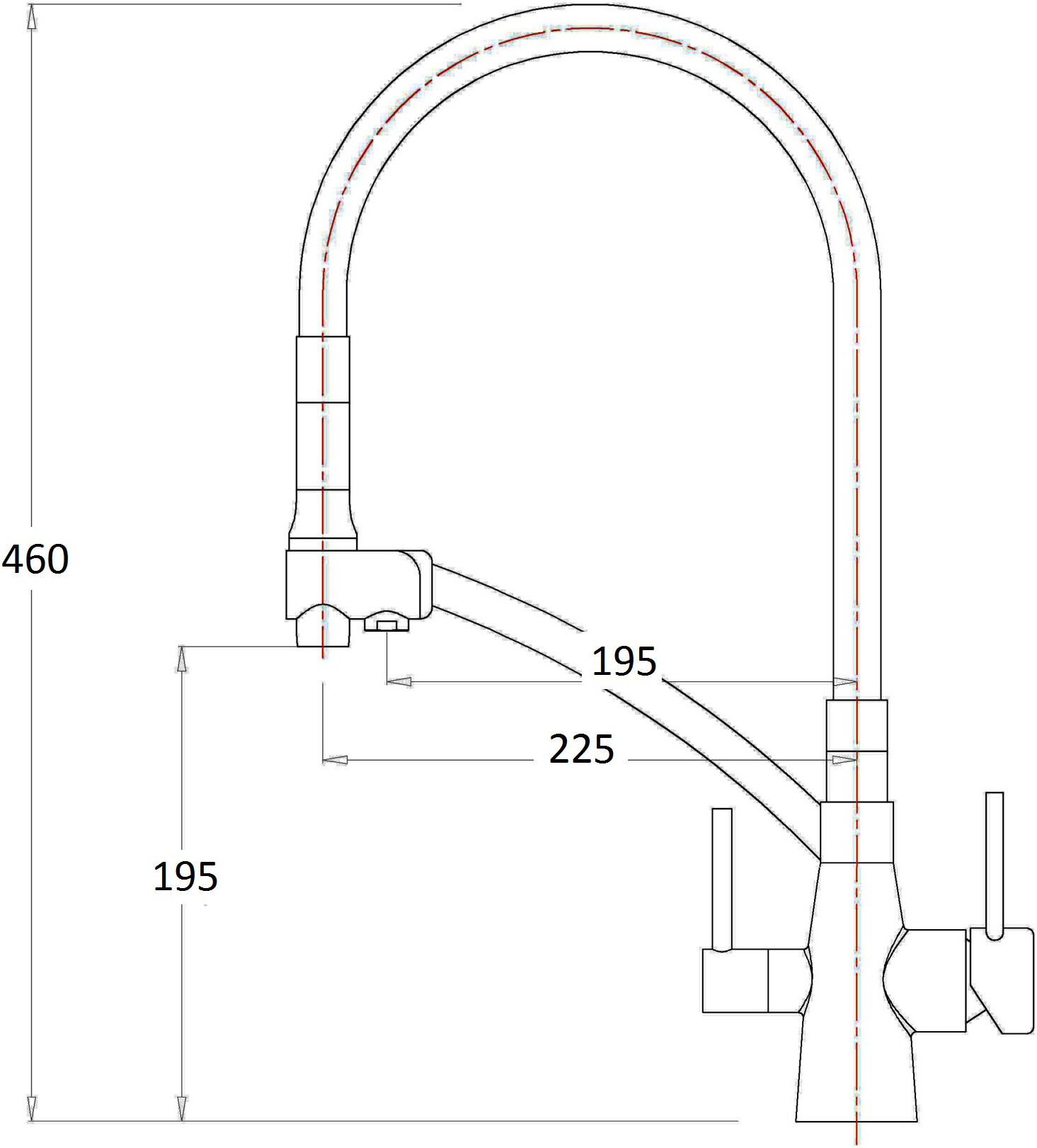 Смеситель ZorG Sanitary ZR 338-6 YF SATIN для кухонной мойки, сталь - Вид №1