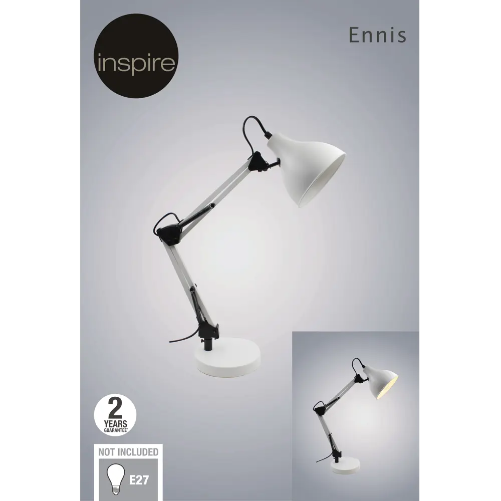 Рабочая лампа Inspire Ennis цвет белый 82551258 STLM-2014234  - Вид №6