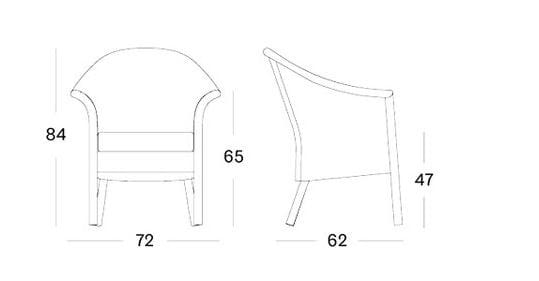 Стул Lloyd loom с подлокотниками Vincent sheppard VICTOR XL ARCH-00057542 - Вид №3