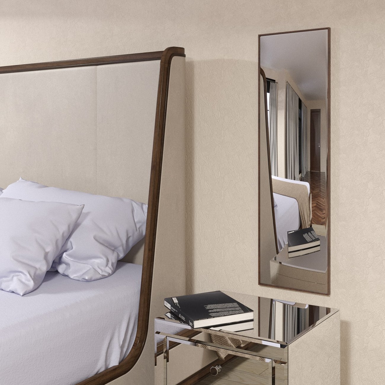 Зеркало деревянное прямоугольное "Витти" GRAUM ДИЗАЙНЕРСКИЕ 304154 Зеркальный  - Вид №2