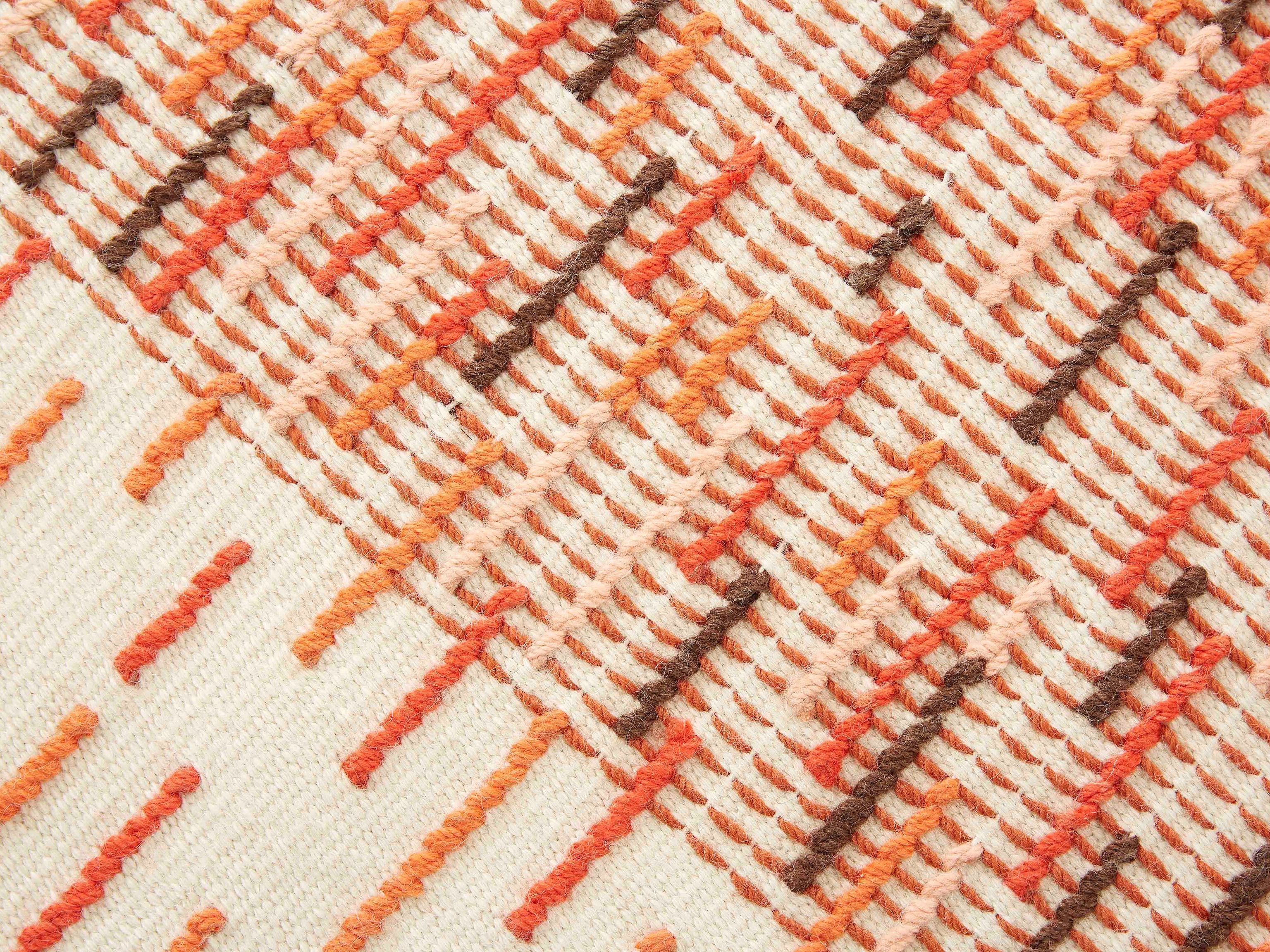 Полосатый шерстяной прямоугольный ковер ручной работы GAN Backstitch ARCH-00118986 - Вид №3