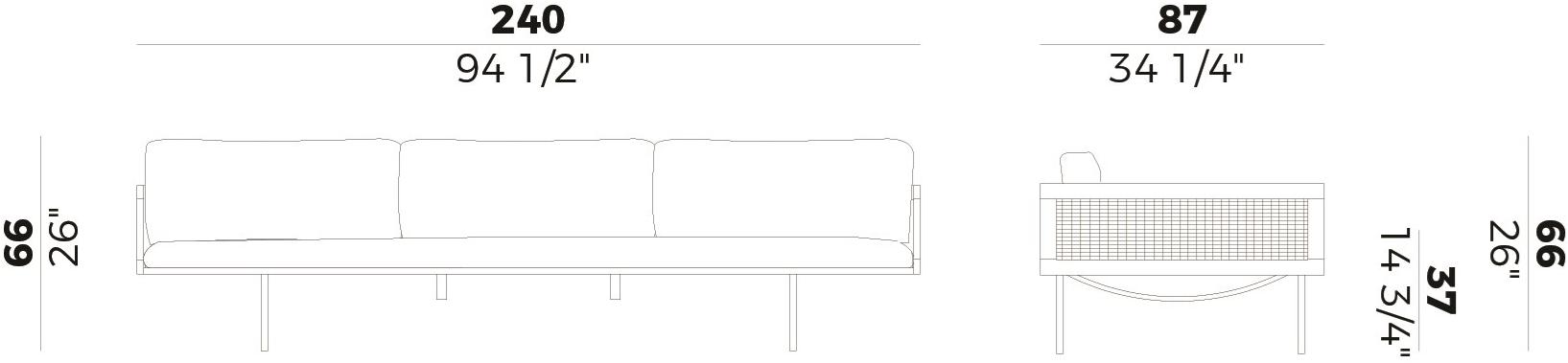 Potocco 3-х местный диван Loom 880/dc - Вид №8