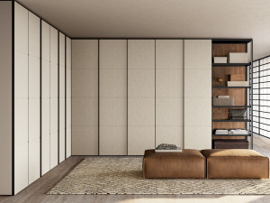 Секционный шкаф с распашной дверью из ткани или искусственной кожи