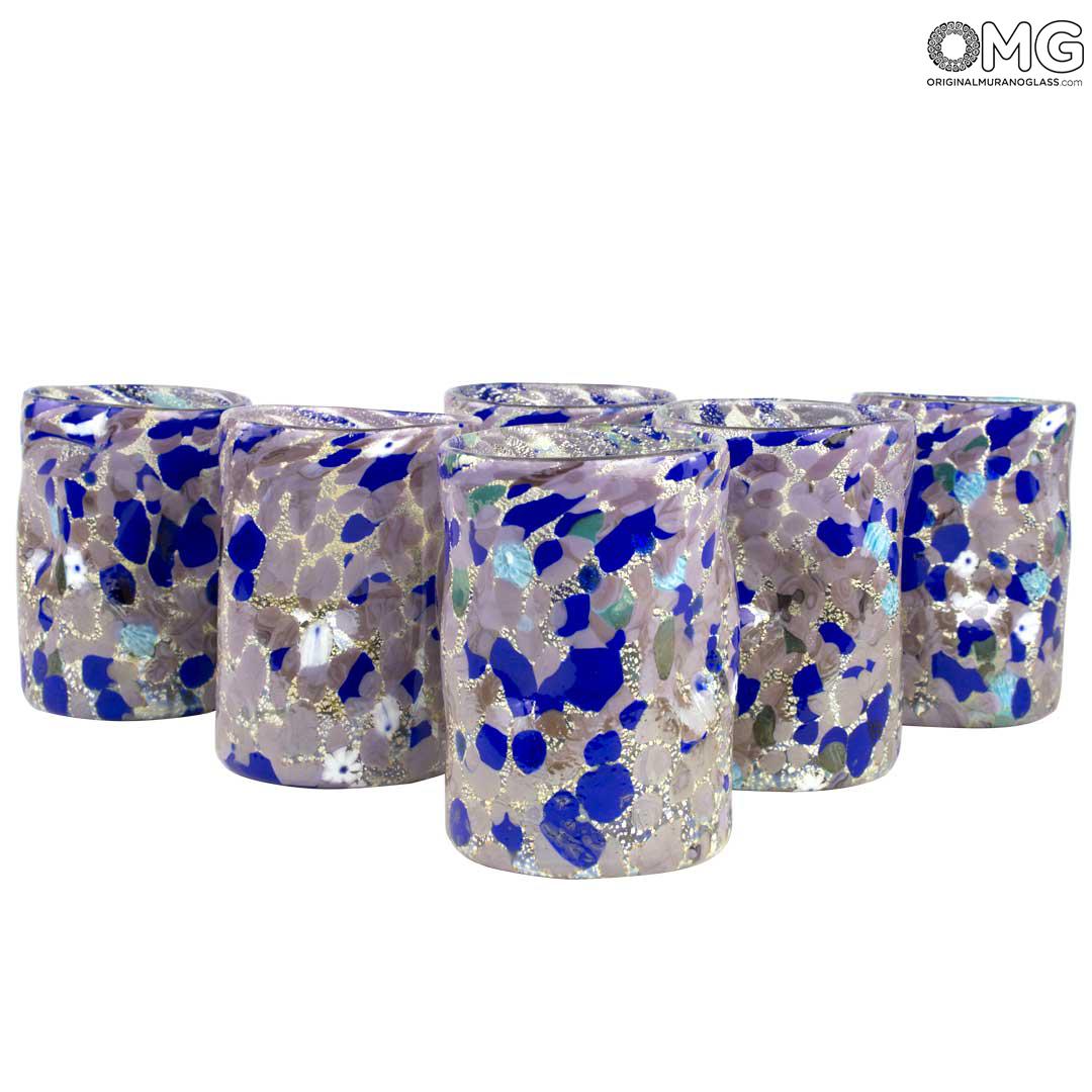 4170 ORIGINALMURANOGLASS Набор из 6 сиреневых стаканов Гото - муранское стекло OMG 8 см  - Вид №1