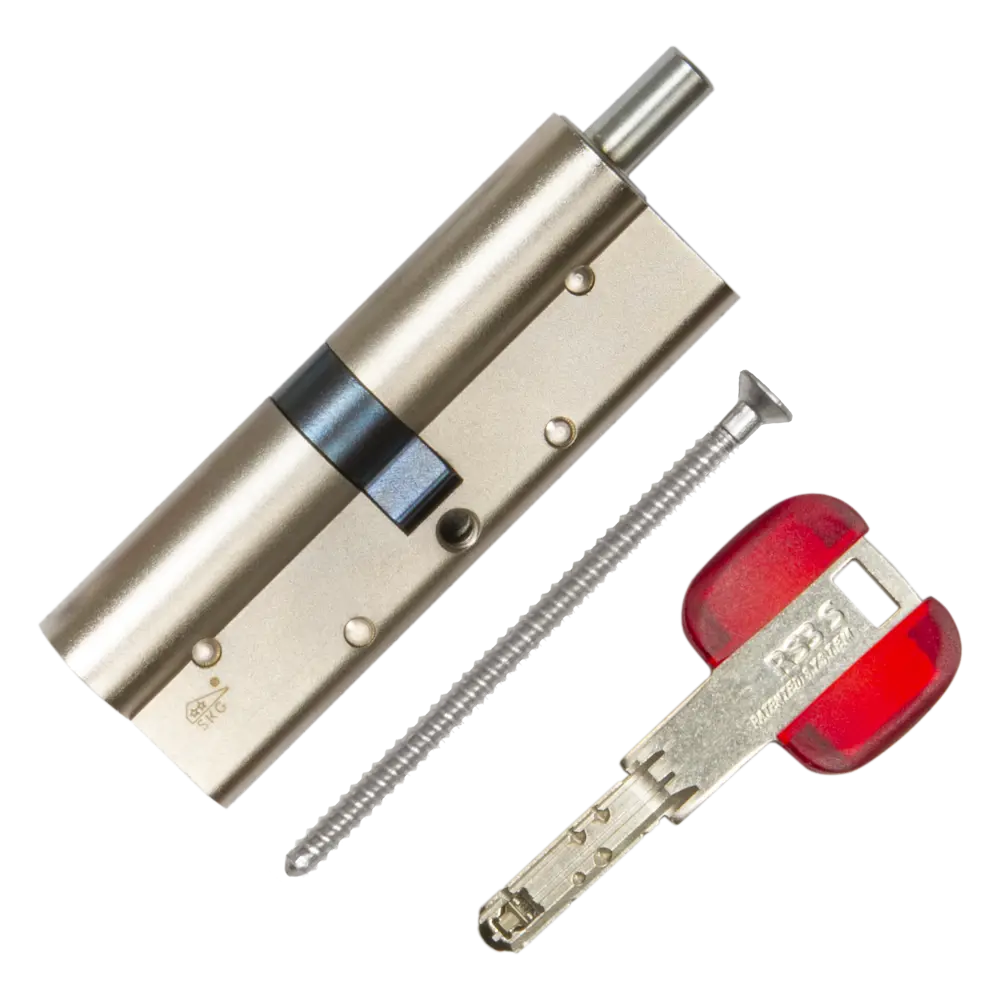 Цилиндр Cisa RS3 OL3S2-29.12, 40x10x40 мм, ключ/шток, цвет никель, без вертушки STLM-2073305 - Вид №1