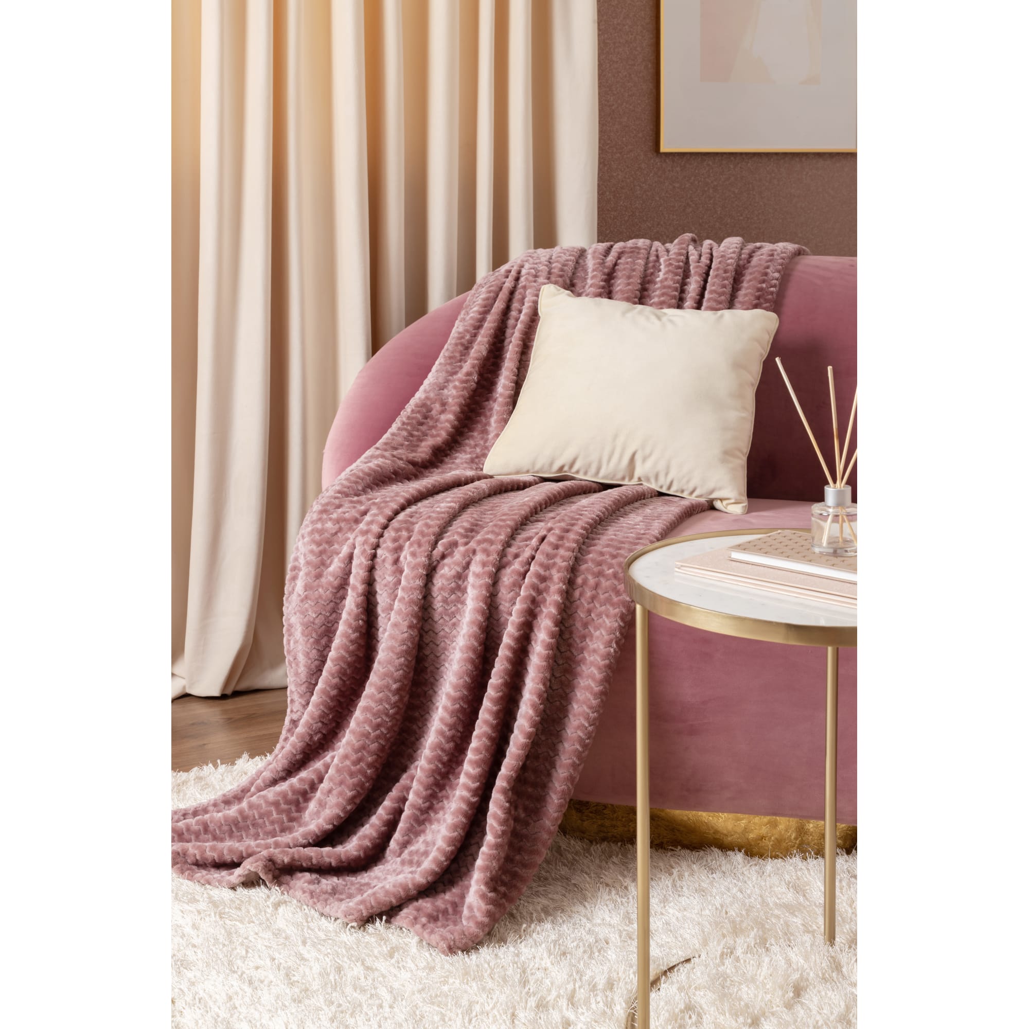 82391615 Плед «Велсофт», 150x200 см, полиэстер, цвет сливовый Santreyd  - Вид №5