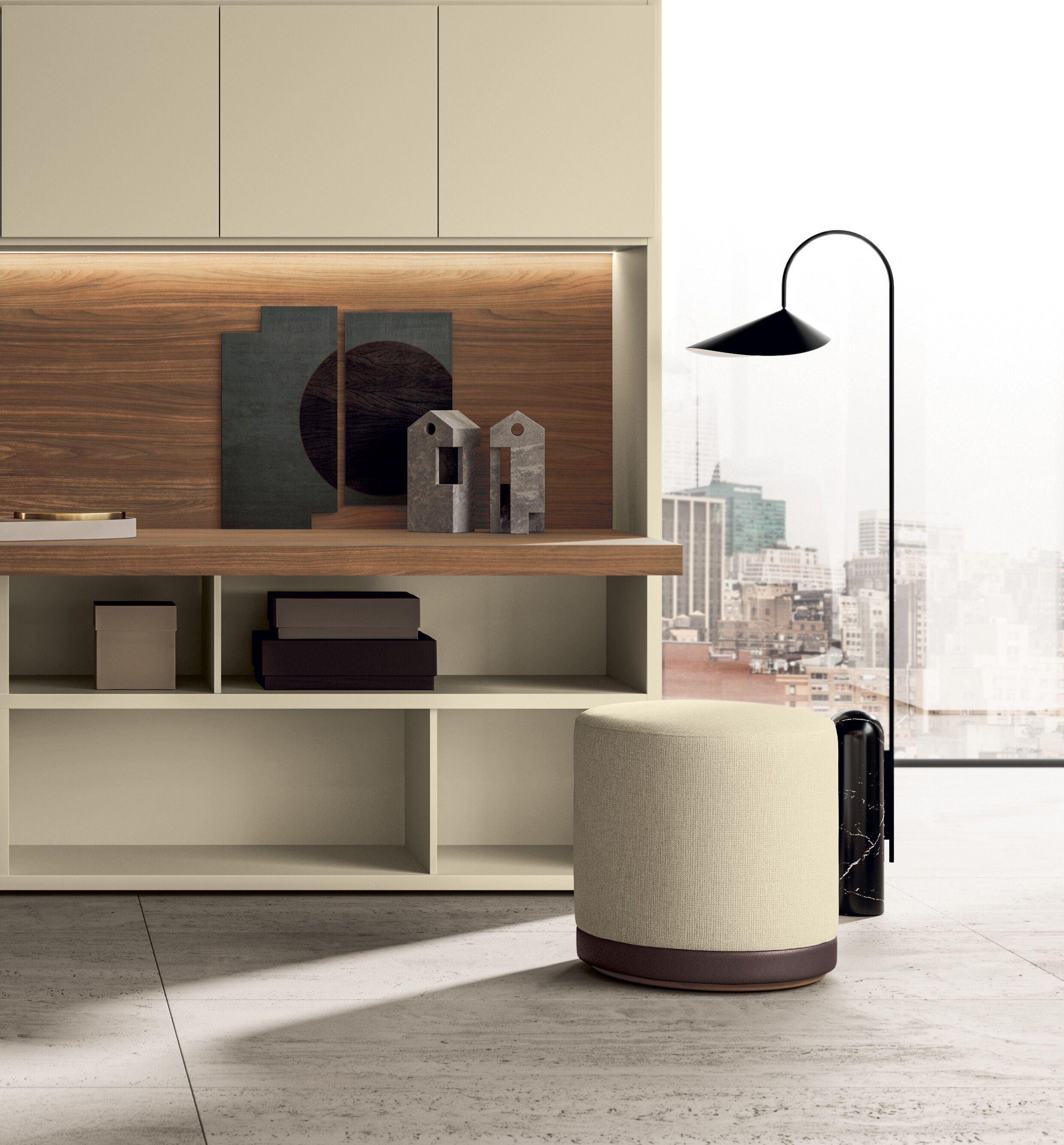 Круглый пуф из ткани Kico Living Complements ARCH-00085850 - Вид №2