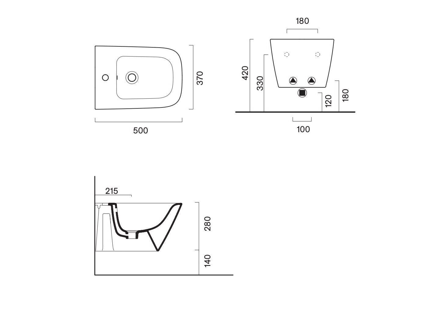 Подвесное биде с переливом CERAMICA CATALANO ARCH-00050051 - Вид №4
