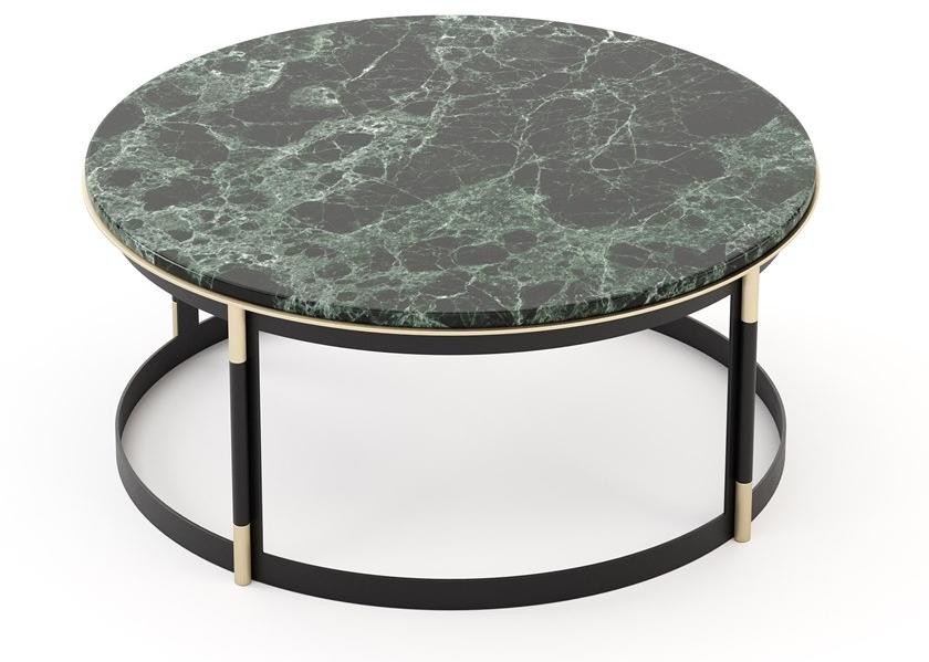 Laskasas Круглый журнальный столик из мрамора и кованого железа Lyssa sun-id-1507851 - Вид №2