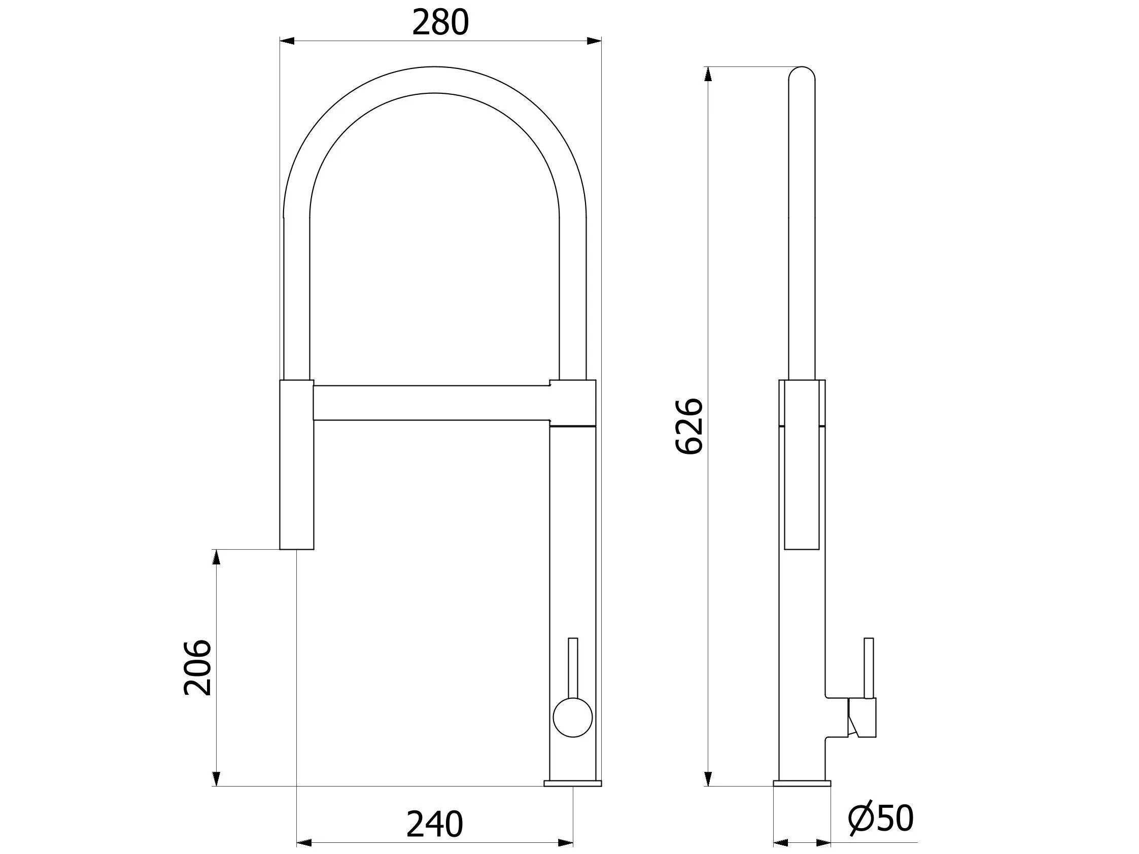 Смеситель для кухни с одной ручкой из нержавеющей стали IB сталь ARCH-00015071 - Вид №1