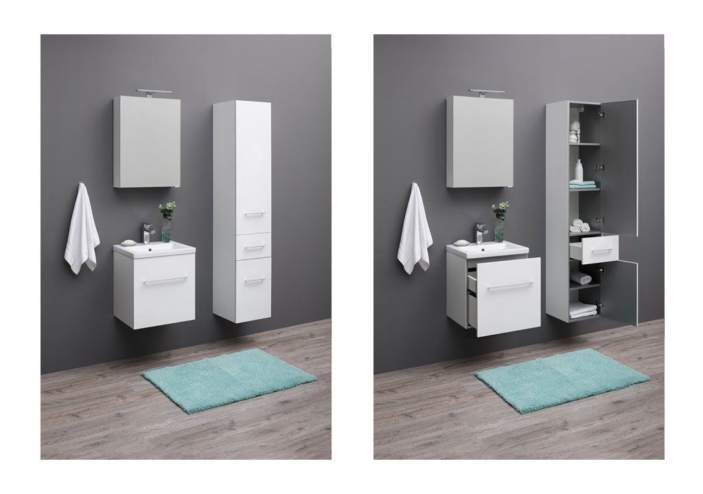 Шкаф-пенал для ванной Aquanet Порто 35 белый 00195732 - Вид №5