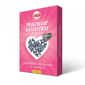 ПР0043877 Мягкие коготки серебристые 40шт Cliny