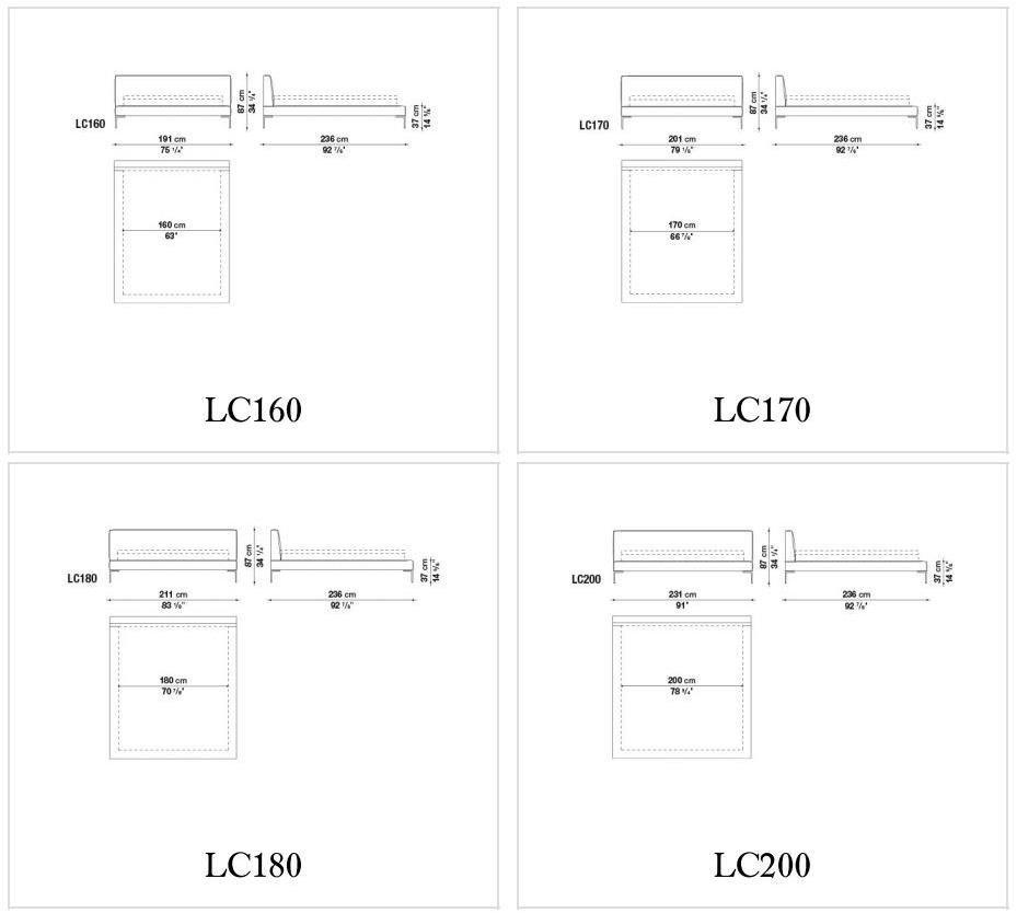 B&B Italia Двуспальная кровать из ткани с мягким изголовьем Charles sun-id-1457410 - Вид №12