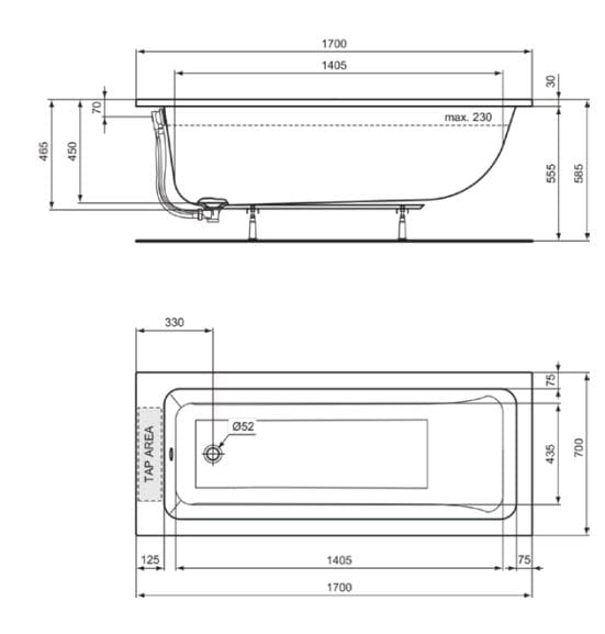 Прямоугольная ванна Ideal Standard La Dolce Vita ARCH-00129983 - Вид №2