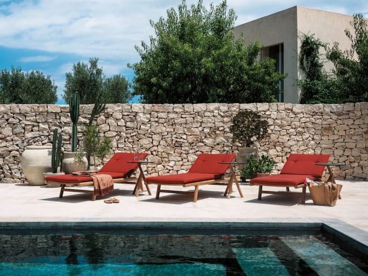 Садовая кровать с откидной спинкой из тикового дерева с колесами RODA Orson ARCH-00117685 - Вид №2