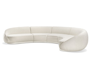 5-местный изогнутый тканевый диван