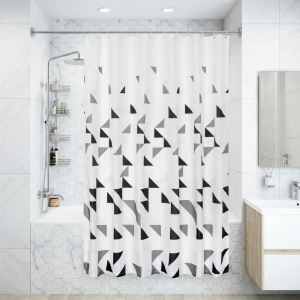 Штора для ванны Иерро с люверсами 180х200 см, полиэстер, цвет белый