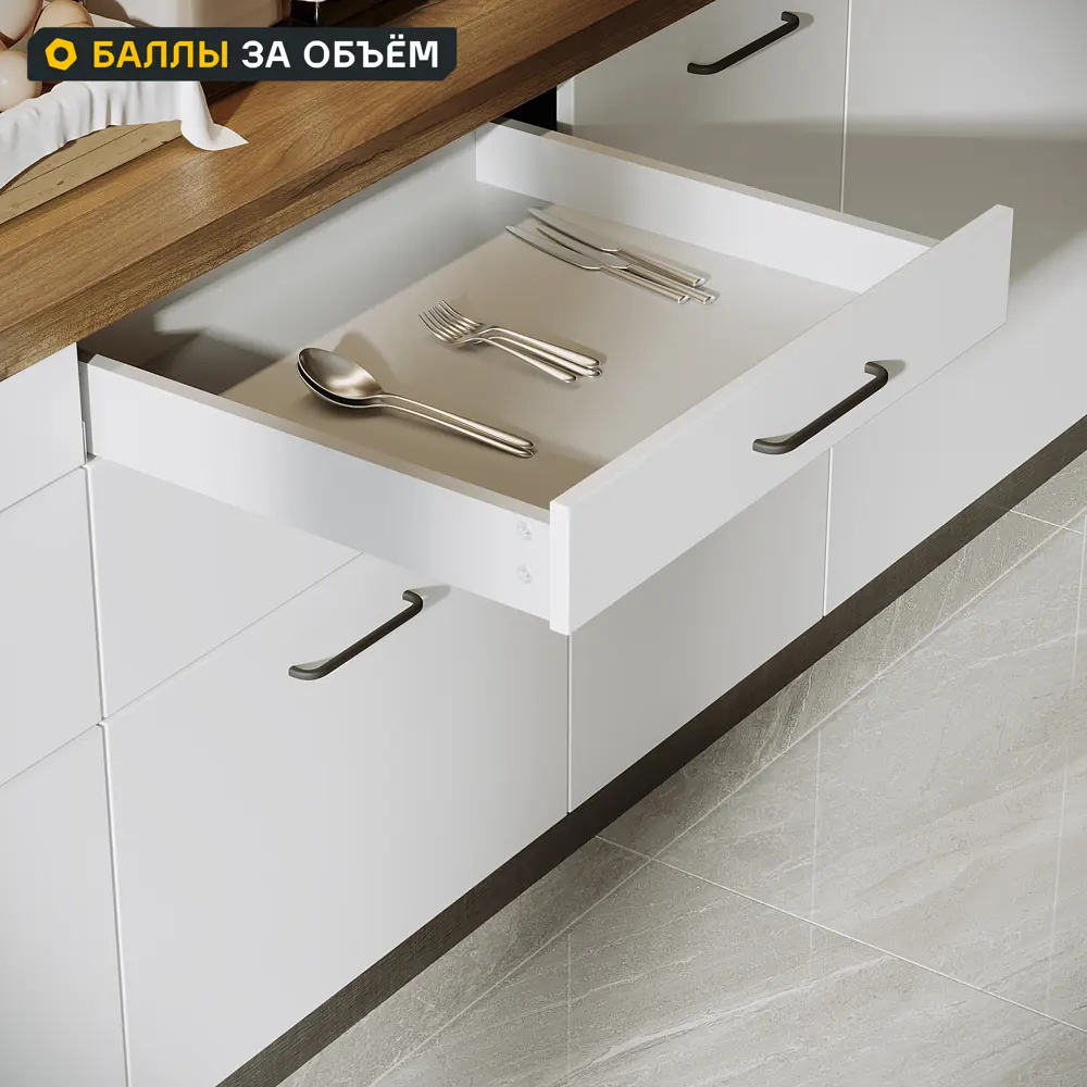 Выдвижной ящик для кухни 55.2x8.1x51.1 см KONSENSA ДСП цвет серый 89448274 STLM-2095003 Отсутствует