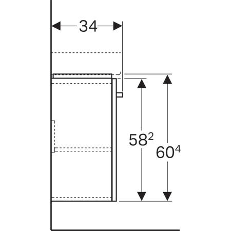 862046000 Шкафчик для раковины Geberit Renova Compact, с одной дверью Geberit  - Вид №4
