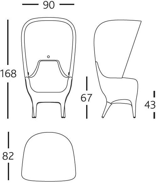 BD Barcelona Design Кресло полиэтиленовое с высокой спинкой Showtime sun-id-1355767 - Вид №7